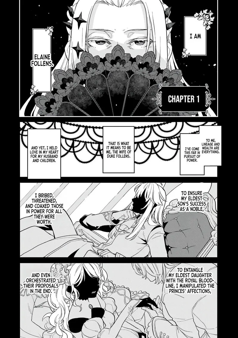 Akuyaku Ikka no Okugata, Shi ni Modori shite Kokoro wo Irekaeru. Chapter 1 page 6