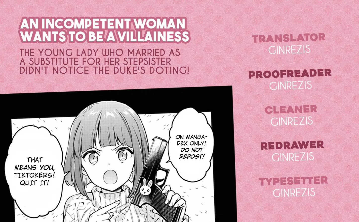 An Incompetent Woman Wants to Be a Villainess ~The Young Lady Who Married as a Substitute for Her Stepsister Didn't Notice the Duke's Doting~ Chapter 4.1 page 16