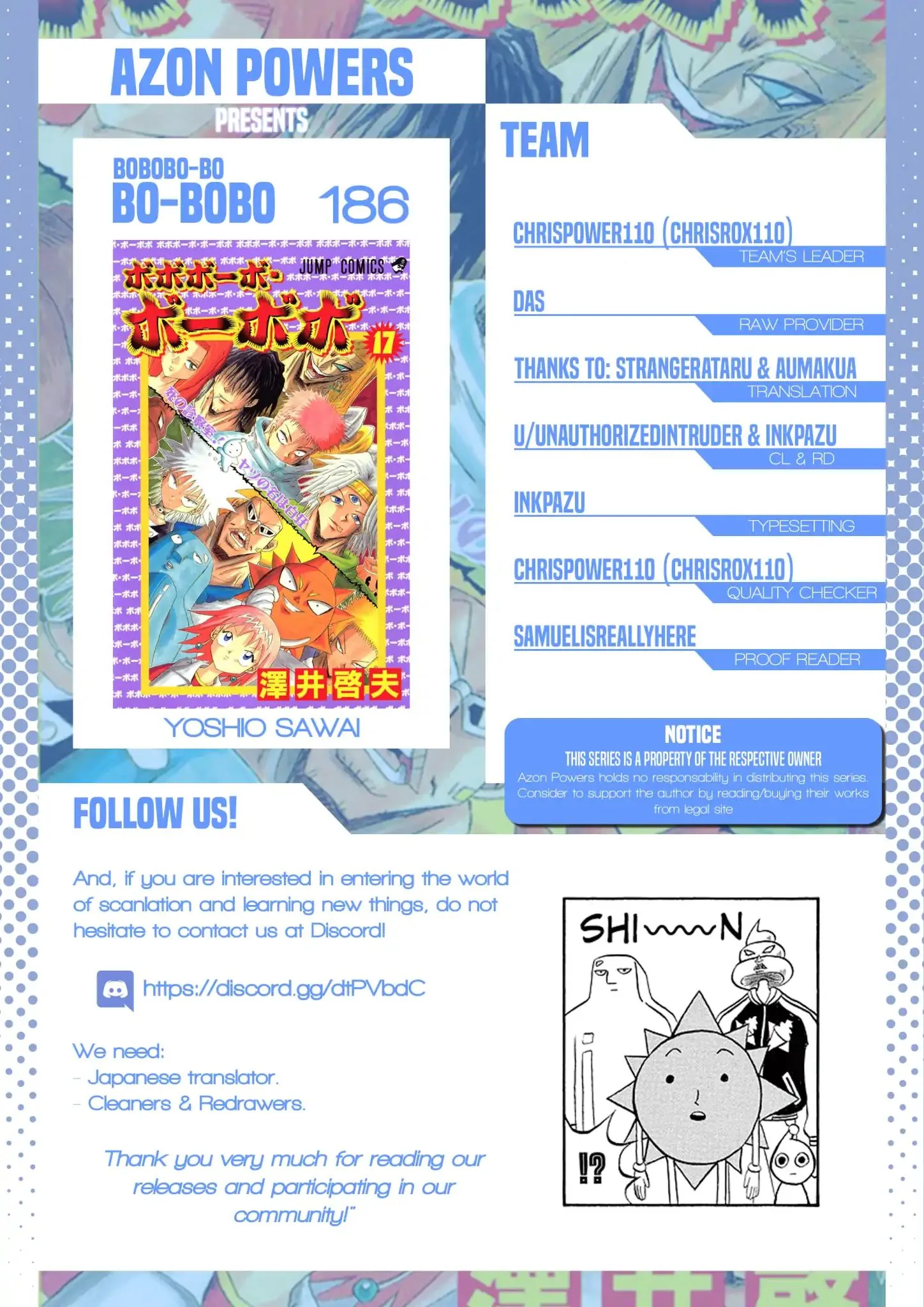 Bobobo-Bo bo-bobo Chapter 186 page 1