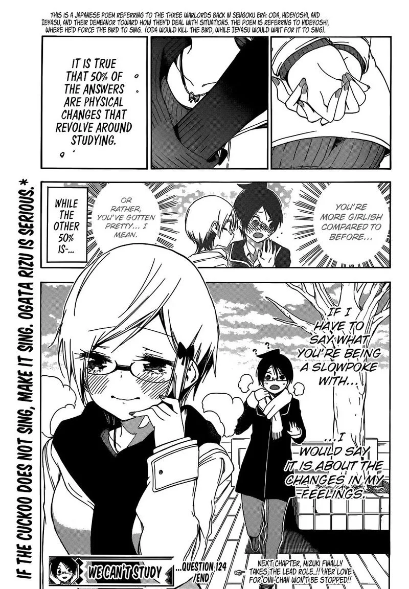 Bokutachi wa Benkyou ga Dekinai Chapter 124 page 19