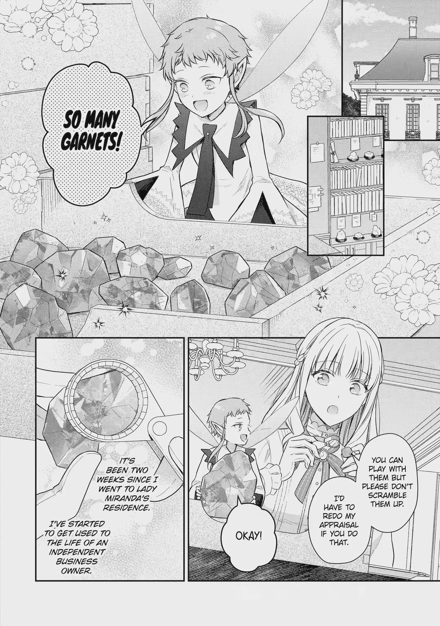 Botsuraku Reijou no Okinimesu mama ~Konyaku Haki Sareta node Houseki Kanteishi to Shite Dokuritsu Shimasu~ Chapter 12.3 page 1