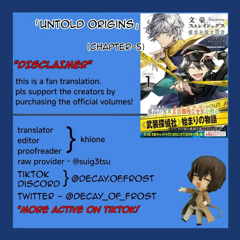 Bungou Stray Dogs: The Secret Story Behind the Detective Agency's Establishment Chapter 5 page 1