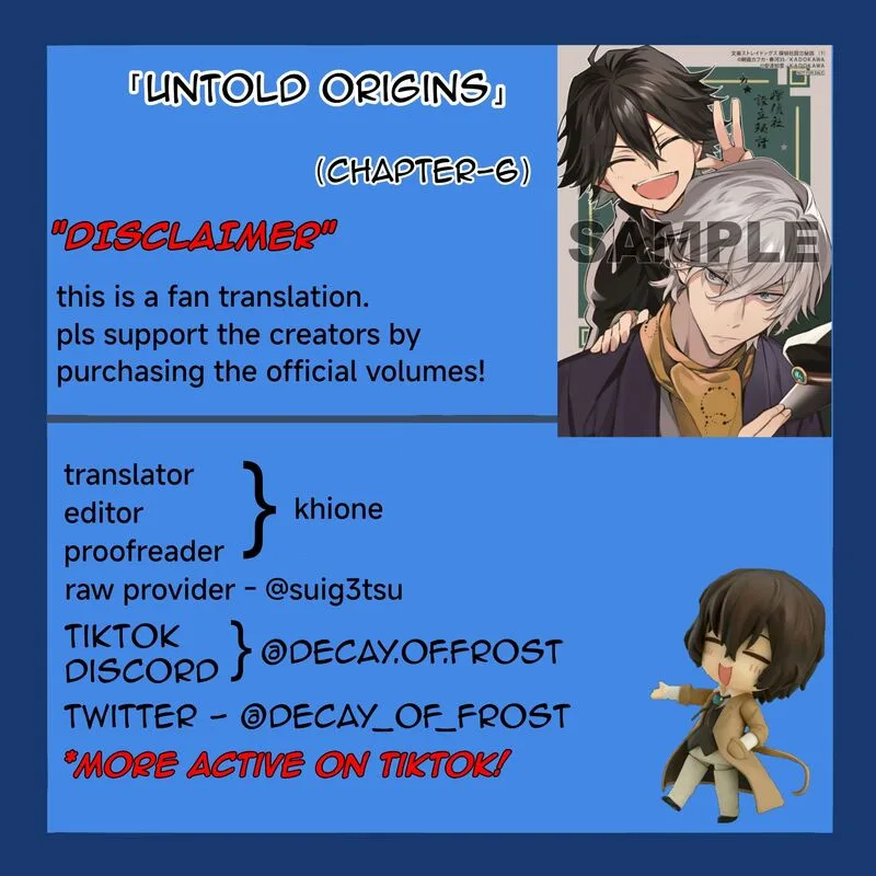 Bungou Stray Dogs: The Secret Story Behind the Detective Agency's Establishment Chapter 6 page 1
