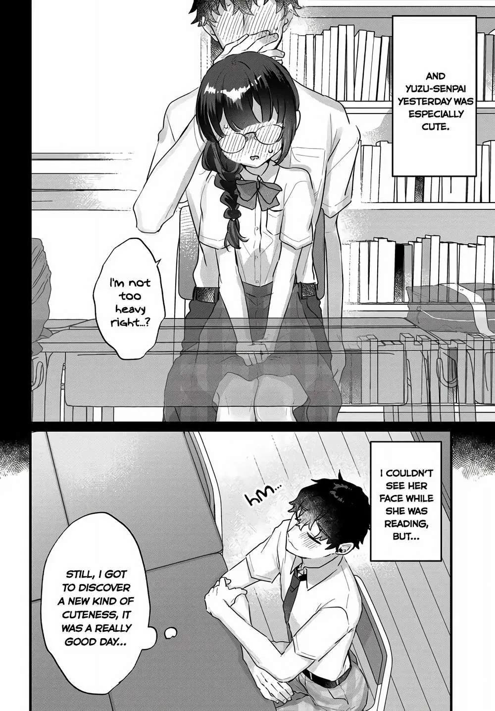 Chiisakute Kawaii Bungeibu no Chiteki na Senpai o, Hiza no Ue ni Nosetara Mainichi Suwattekuru you ni natta Chapter 2.1 page 5