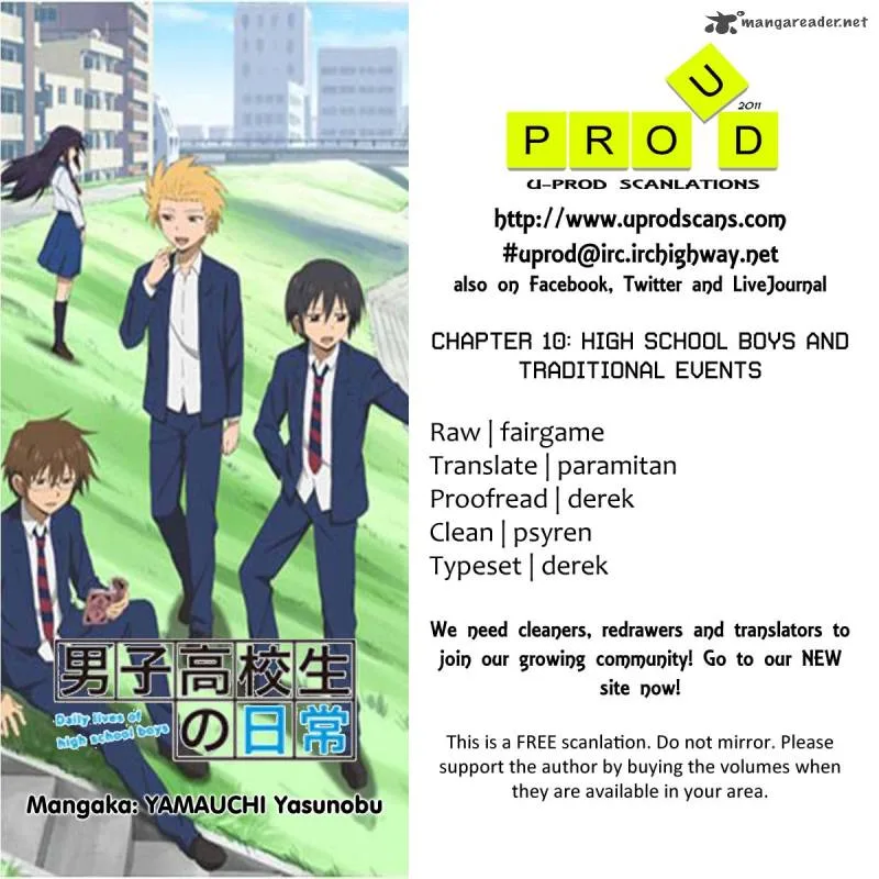 Danshi Koukousei no Nichijou Chapter 10 page 1