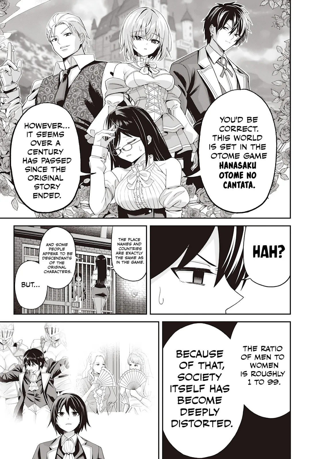 Dokushin Kizoku: Danjohi 1:99 Sekai no Akuyaku Reisoku Chapter 1 page 38