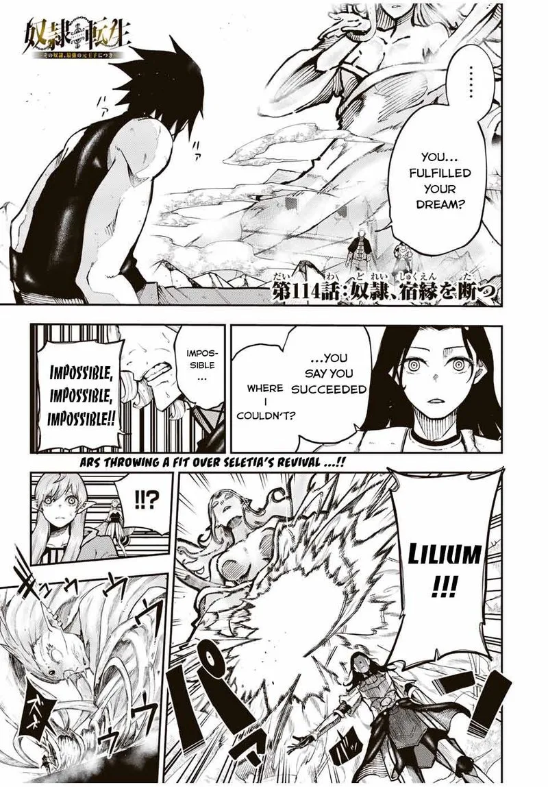 Dorei Tensei: Sono Dorei, Saikyou no Moto Ouji ni Tsuki Chapter 114 page 1