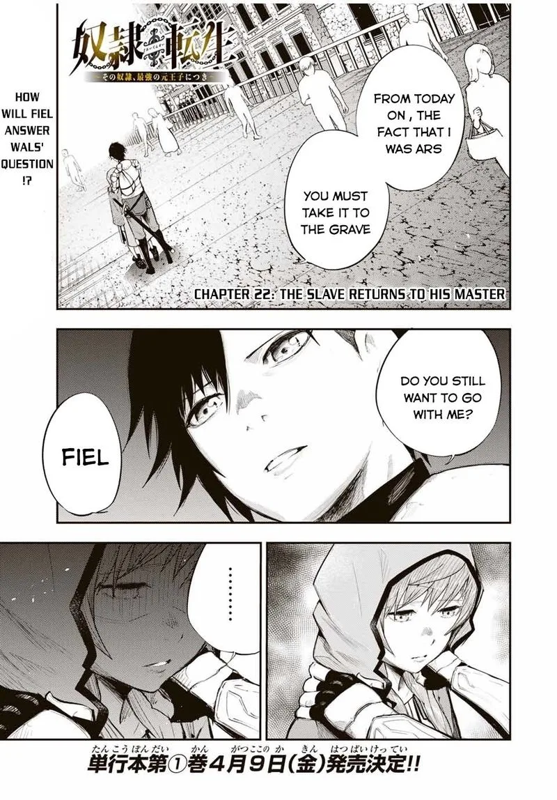 Dorei Tensei: Sono Dorei, Saikyou no Moto Ouji ni Tsuki Chapter 22 page 1