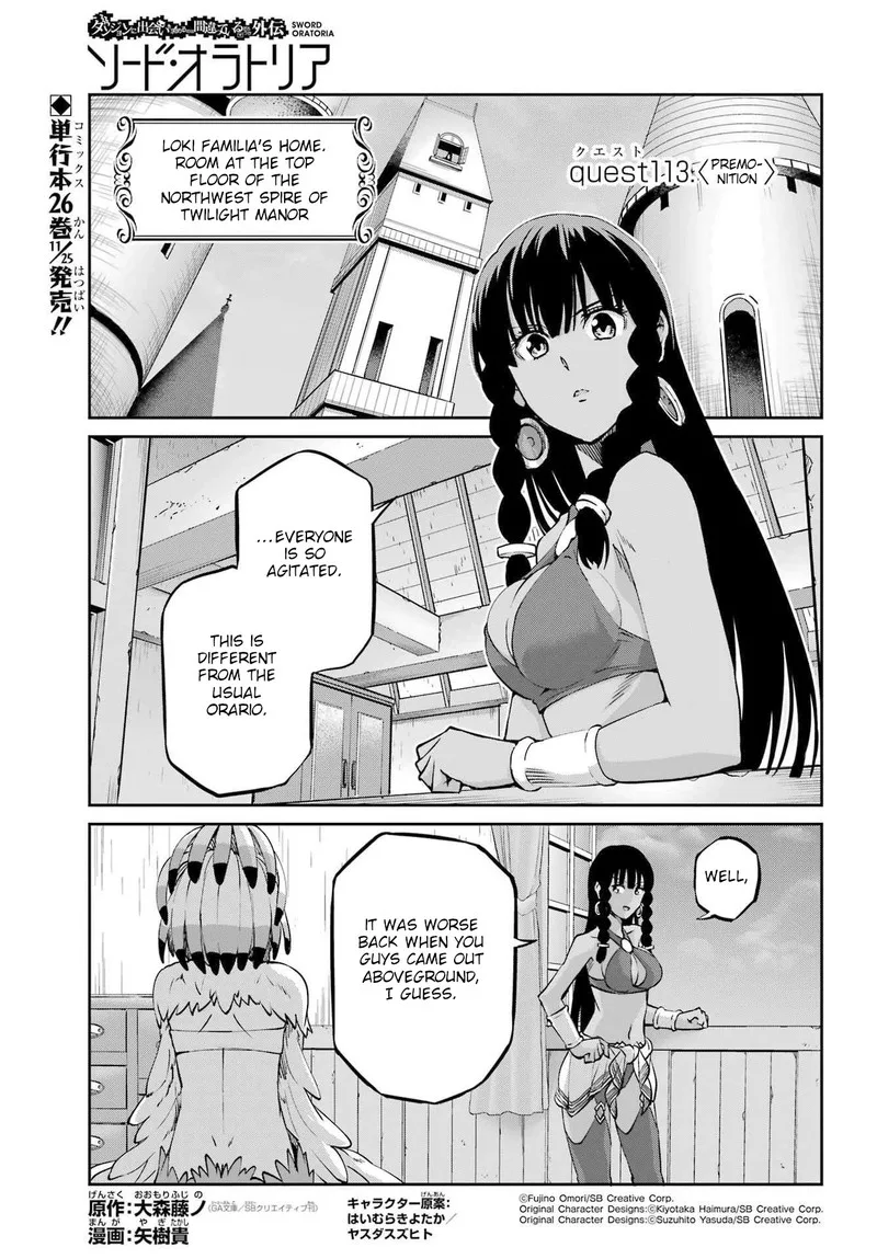 Dungeon ni Deai wo Motomeru no wa Machigatte Iru Darou ka Gaiden - Sword Oratoria Chapter 113 page 1