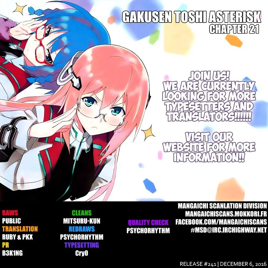 Gakusen Toshi Asterisk Chapter 21 page 1