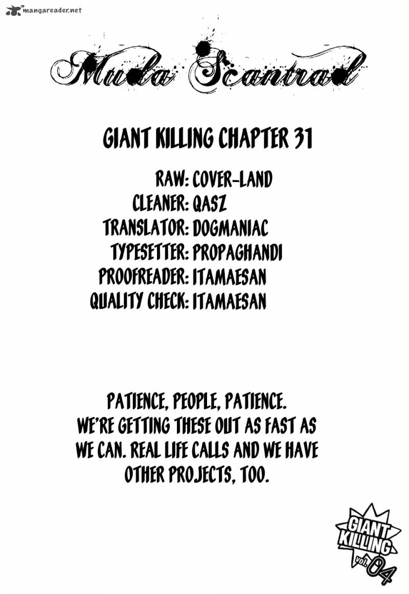 Giant Killing Chapter 31 page 1