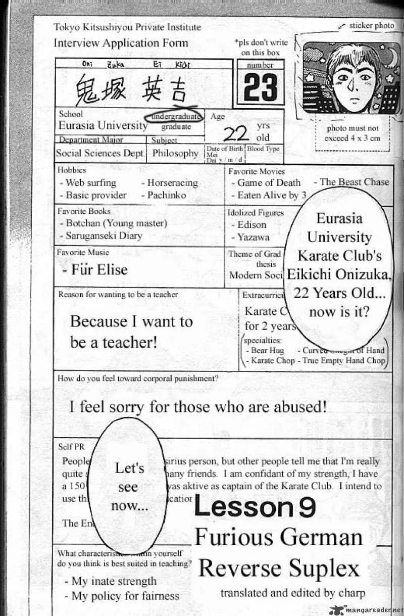 Great Teacher Onizuka Chapter 9 page 1
