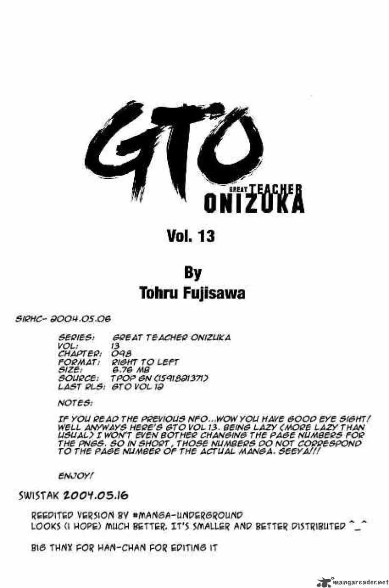 Great Teacher Onizuka Chapter 98 page 28