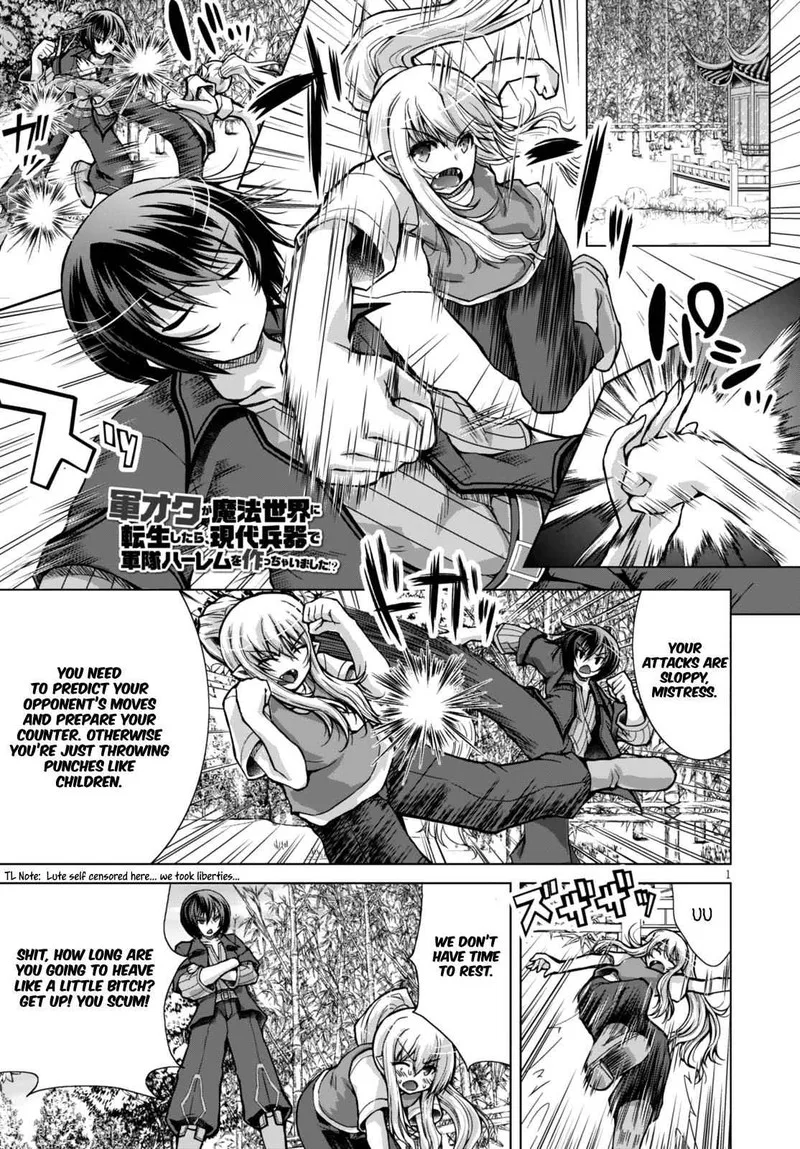 Gunota ga Mahou Sekai ni Tensei Shitara, Gendai Heiki de Guntai Harem o Tsukucchaimashita!? Chapter 21 page 1