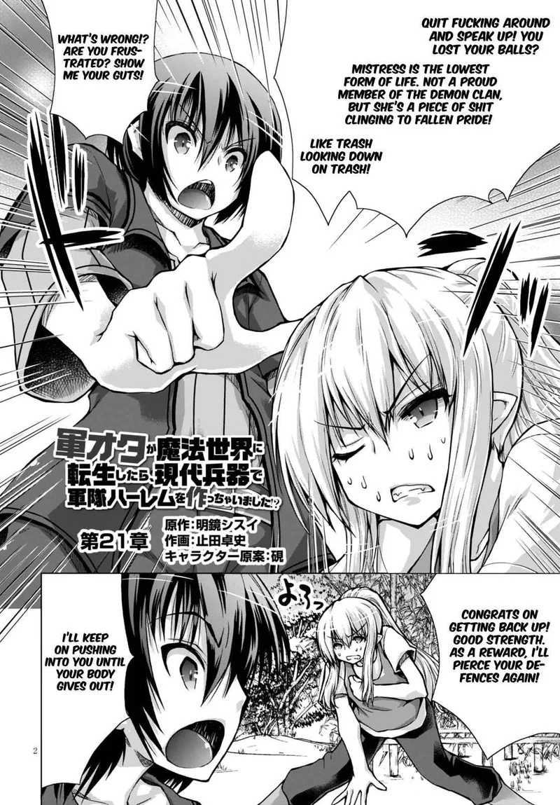Gunota ga Mahou Sekai ni Tensei Shitara, Gendai Heiki de Guntai Harem o Tsukucchaimashita!? Chapter 21 page 2