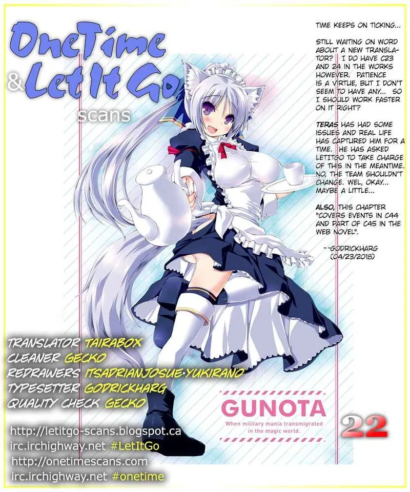 Gunota ga Mahou Sekai ni Tensei Shitara, Gendai Heiki de Guntai Harem o Tsukucchaimashita!? Chapter 22 page 1