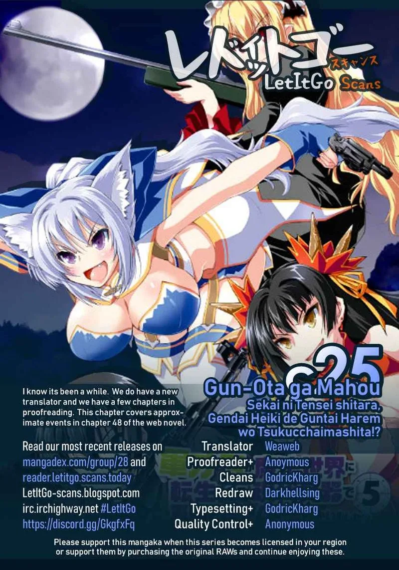 Gunota ga Mahou Sekai ni Tensei Shitara, Gendai Heiki de Guntai Harem o Tsukucchaimashita!? Chapter 25 page 1