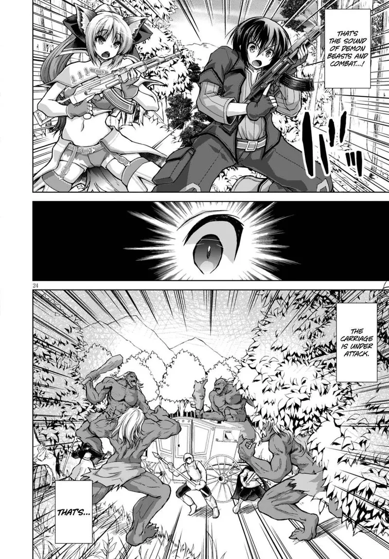 Gunota ga Mahou Sekai ni Tensei Shitara, Gendai Heiki de Guntai Harem o Tsukucchaimashita!? Chapter 27 page 24