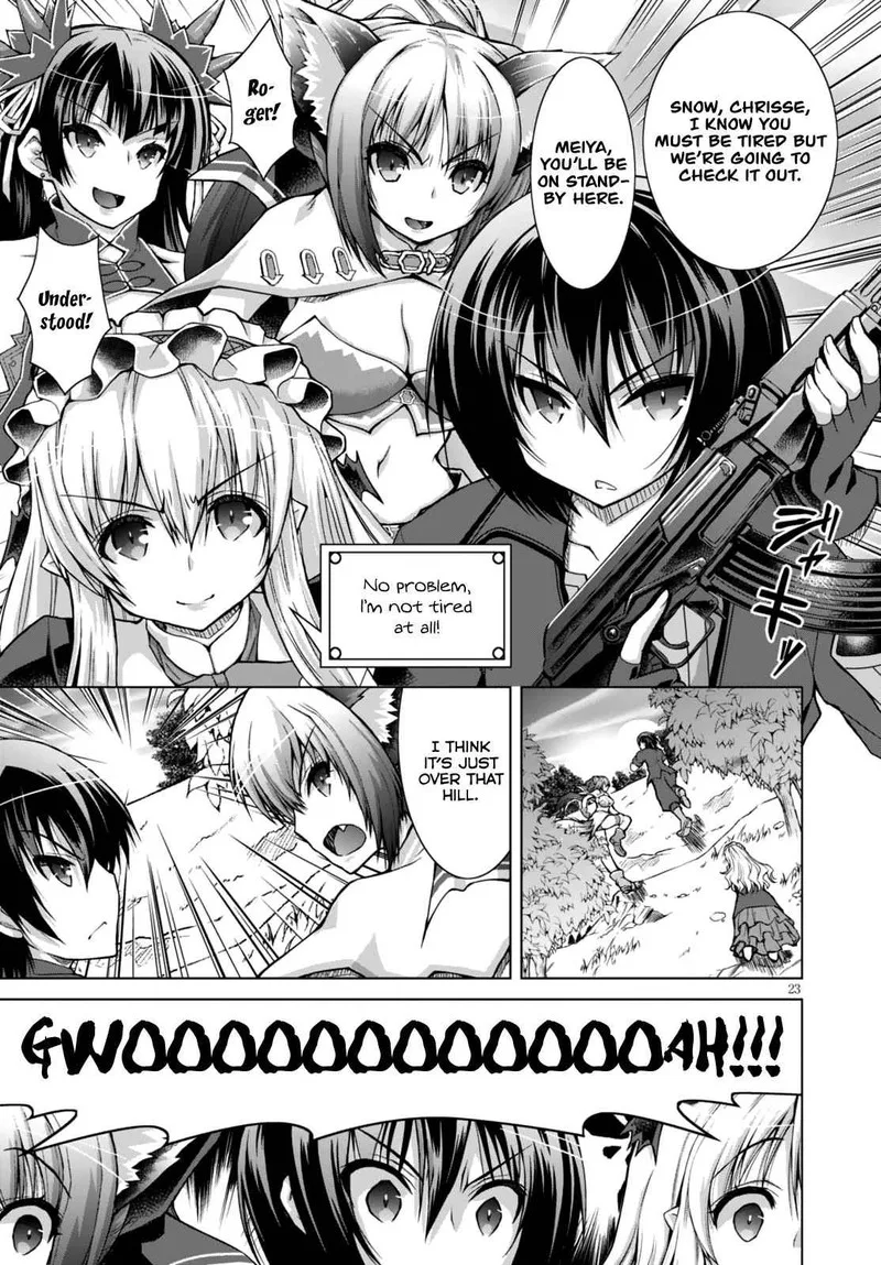 Gunota ga Mahou Sekai ni Tensei Shitara, Gendai Heiki de Guntai Harem o Tsukucchaimashita!? Chapter 27 page 23