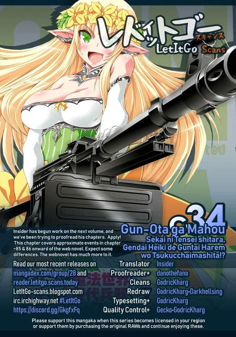 Gunota ga Mahou Sekai ni Tensei Shitara, Gendai Heiki de Guntai Harem o Tsukucchaimashita!? Chapter 34 page 1