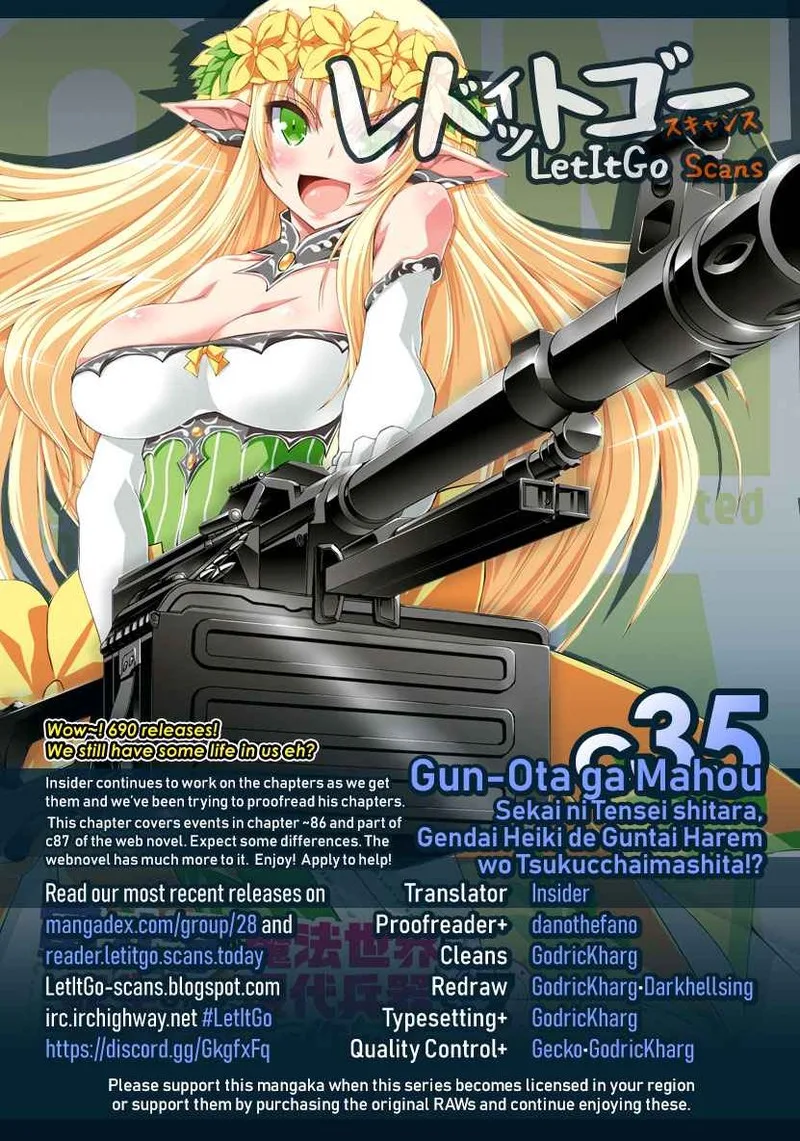 Gunota ga Mahou Sekai ni Tensei Shitara, Gendai Heiki de Guntai Harem o Tsukucchaimashita!? Chapter 35 page 1
