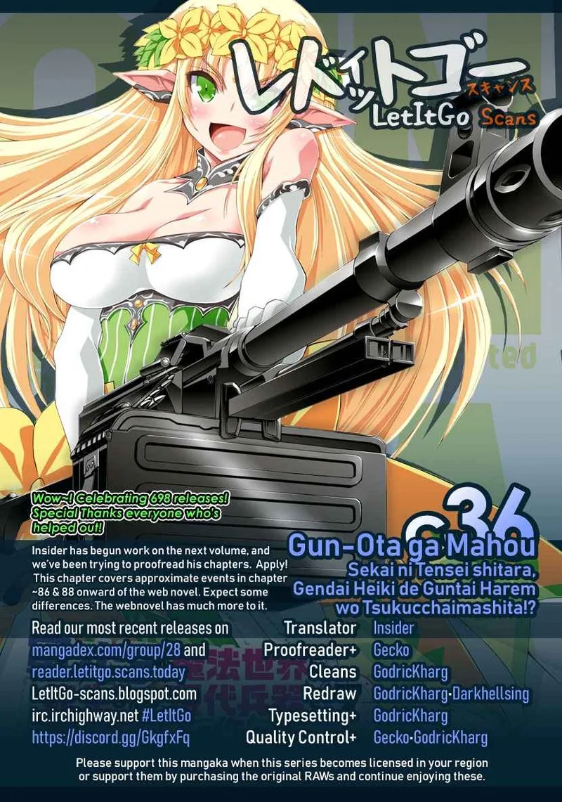 Gunota ga Mahou Sekai ni Tensei Shitara, Gendai Heiki de Guntai Harem o Tsukucchaimashita!? Chapter 36 page 1