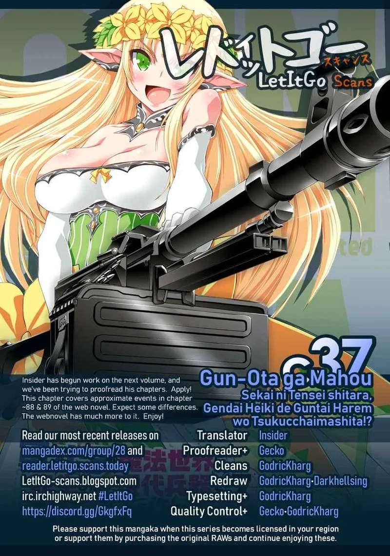 Gunota ga Mahou Sekai ni Tensei Shitara, Gendai Heiki de Guntai Harem o Tsukucchaimashita!? Chapter 37 page 1
