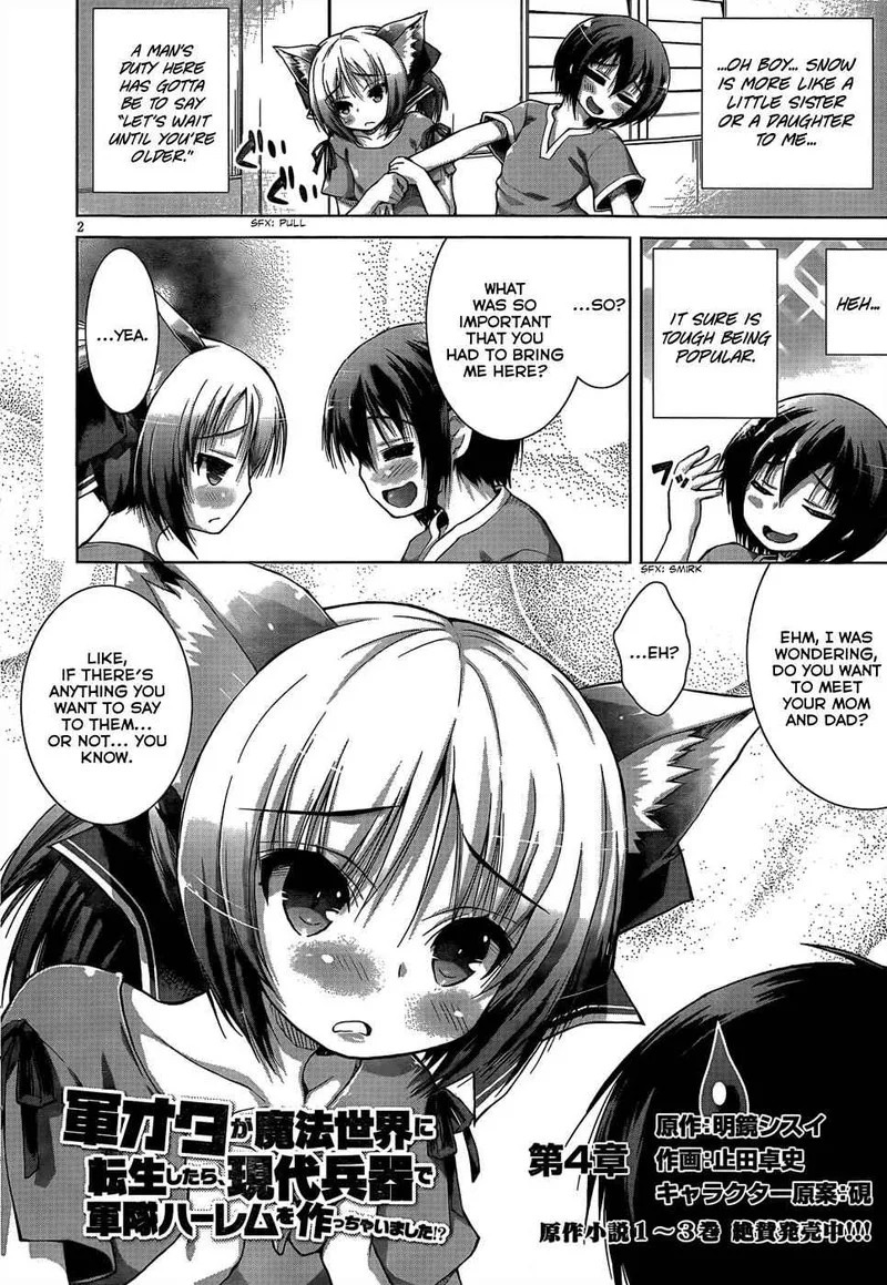 Gunota ga Mahou Sekai ni Tensei Shitara, Gendai Heiki de Guntai Harem o Tsukucchaimashita!? Chapter 4 page 4