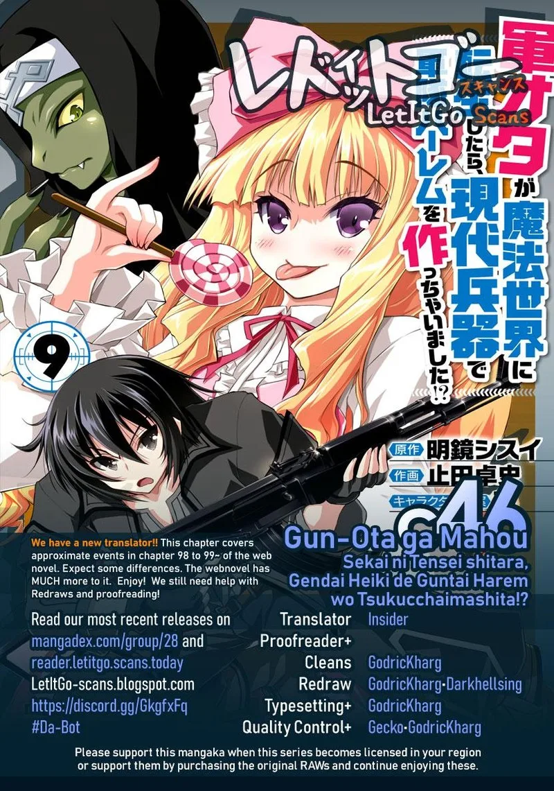 Gunota ga Mahou Sekai ni Tensei Shitara, Gendai Heiki de Guntai Harem o Tsukucchaimashita!? Chapter 46 page 1