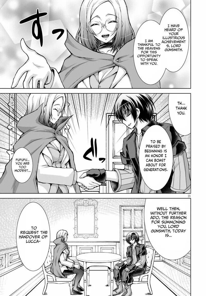 Gunota ga Mahou Sekai ni Tensei Shitara, Gendai Heiki de Guntai Harem o Tsukucchaimashita!? Chapter 60 page 21