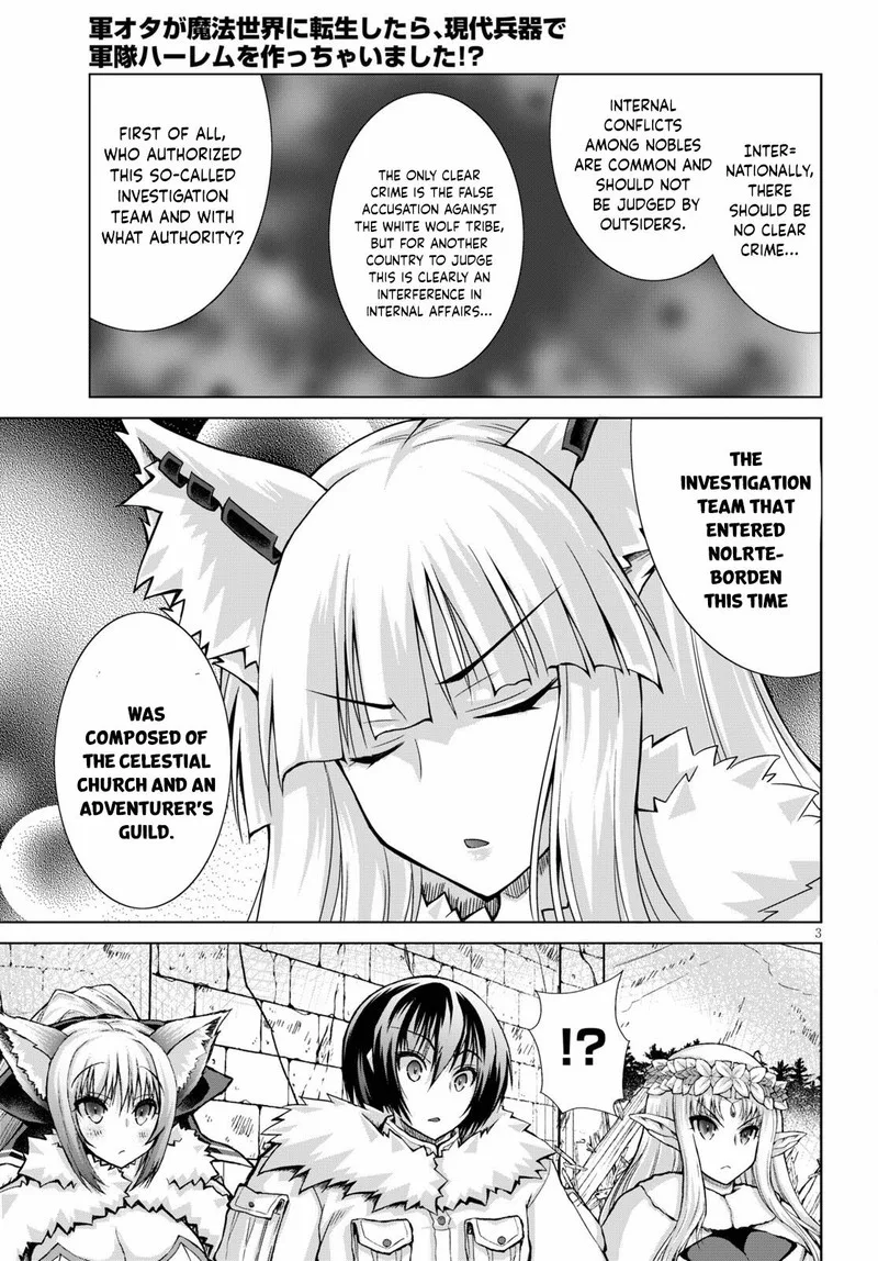 Gunota ga Mahou Sekai ni Tensei Shitara, Gendai Heiki de Guntai Harem o Tsukucchaimashita!? Chapter 72 page 3