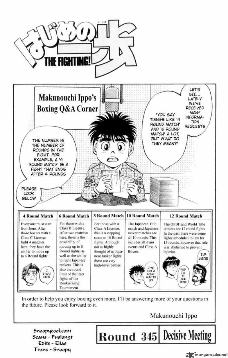 Hajime no Ippo Chapter 345 page 1