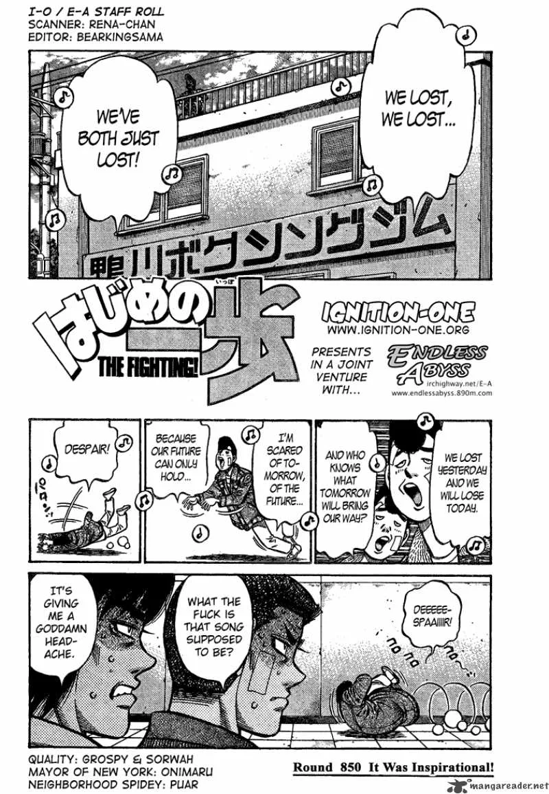 Hajime no Ippo Chapter 850 page 1