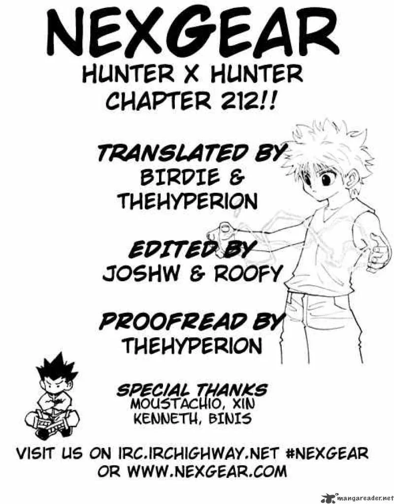 Hunter X Hunter Chapter 212 page 1