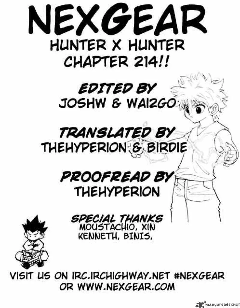 Hunter X Hunter Chapter 214 page 1