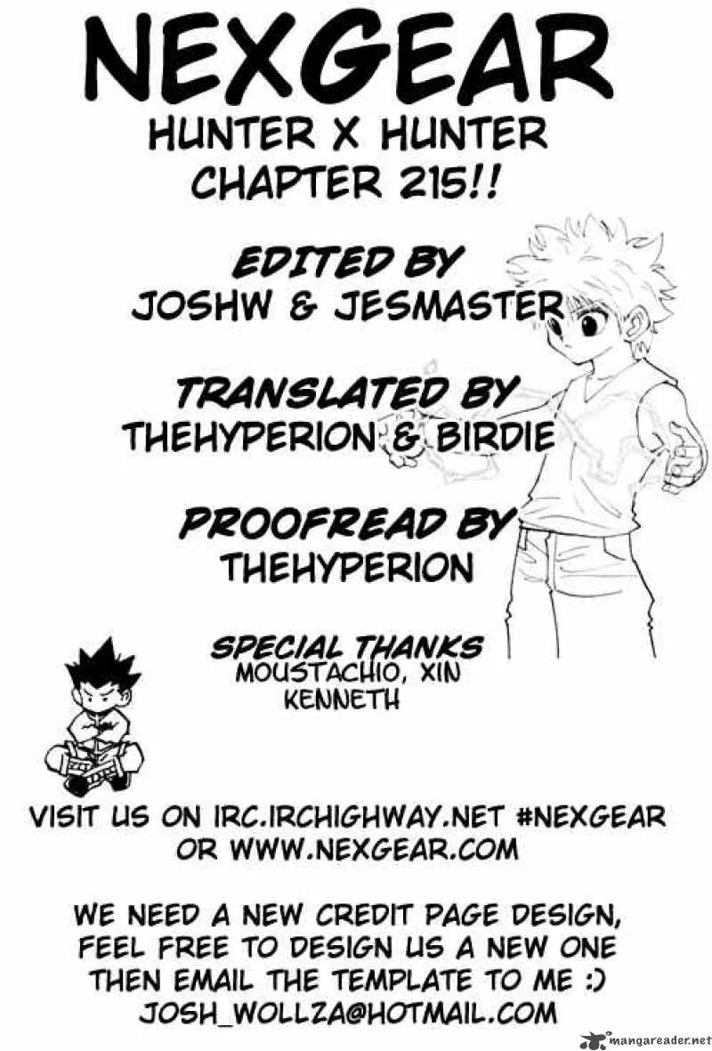 Hunter X Hunter Chapter 215 page 1