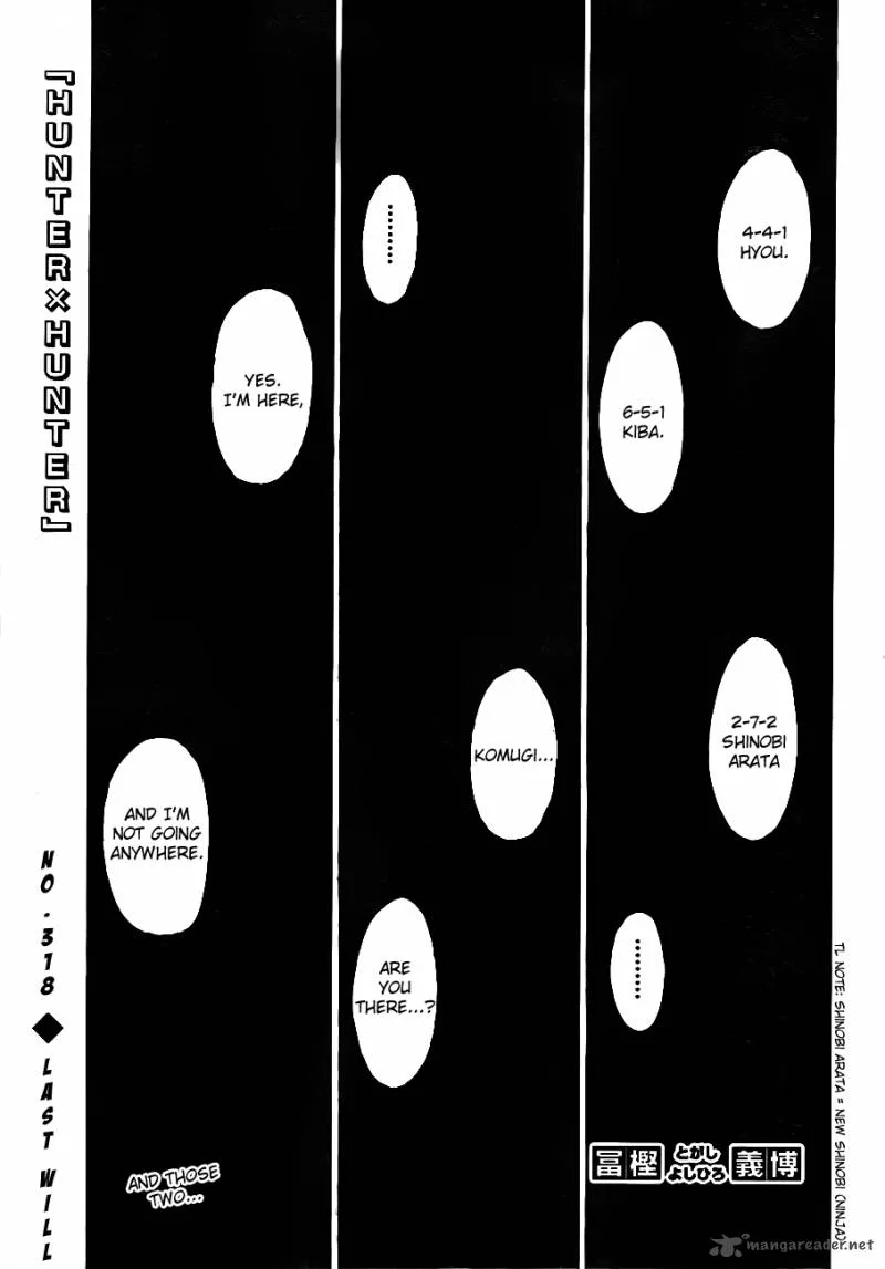 Hunter X Hunter Chapter 318 page 1
