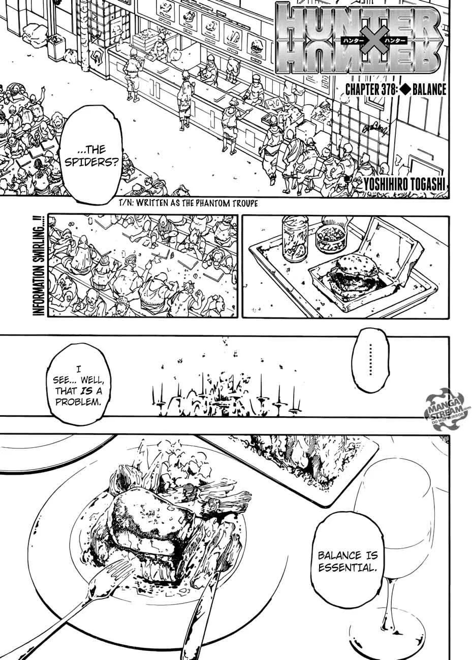 Hunter X Hunter Chapter 378 page 1