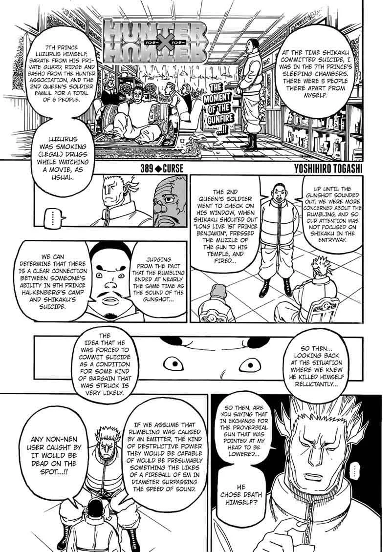 Hunter X Hunter Chapter 389 page 1