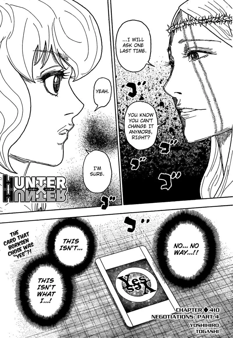 Hunter X Hunter Chapter 410 page 1