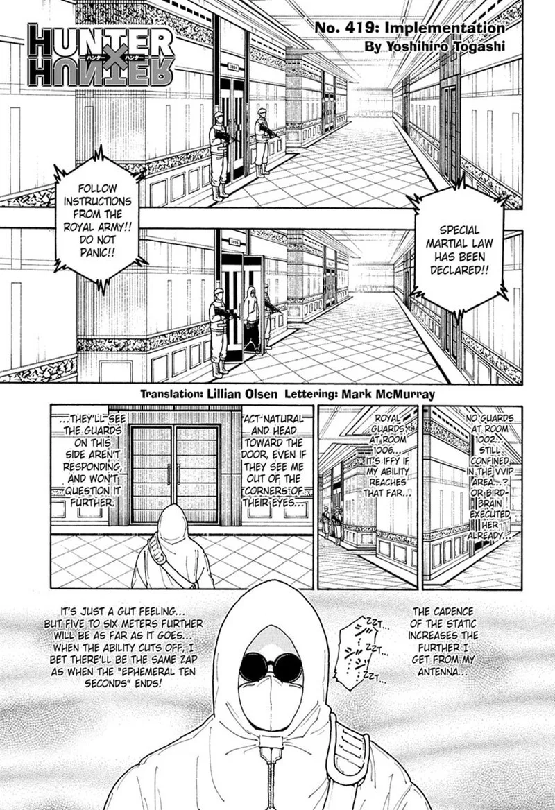 Hunter X Hunter Chapter 419 page 1