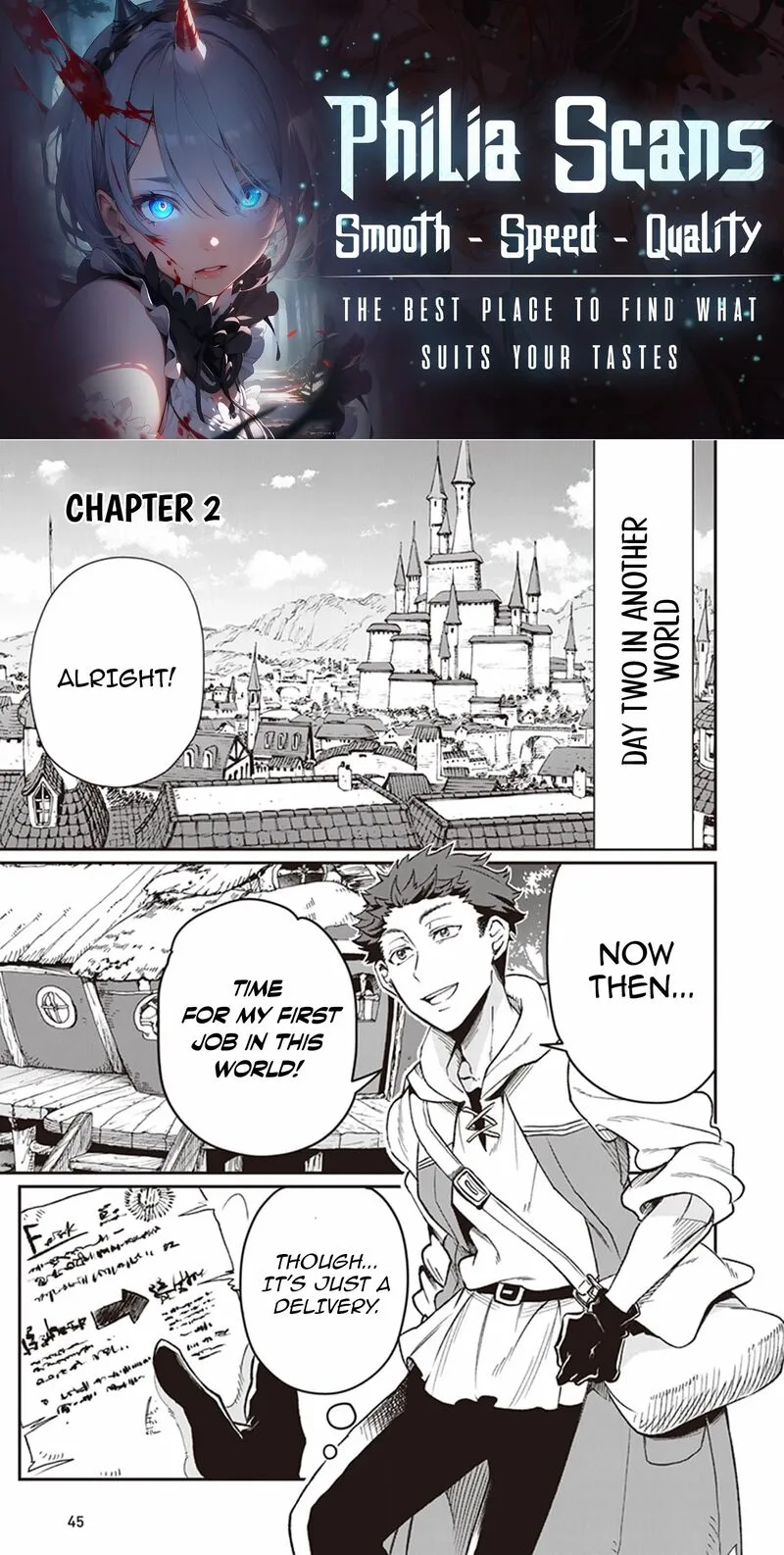 Isekai de Hajimeru ni Kyoten Seikatsu ~Kuukan Mahou de Outo to Inaka wo Ittari Kitari~ Chapter 2 page 1