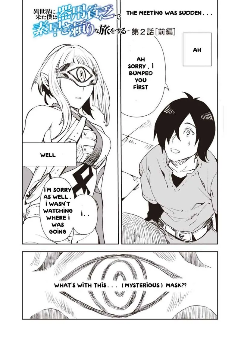 Isekai ni Kita Boku wa Kiyoubinbou de Subayasa Tayori na Tabi o Suru Chapter 2 page 3