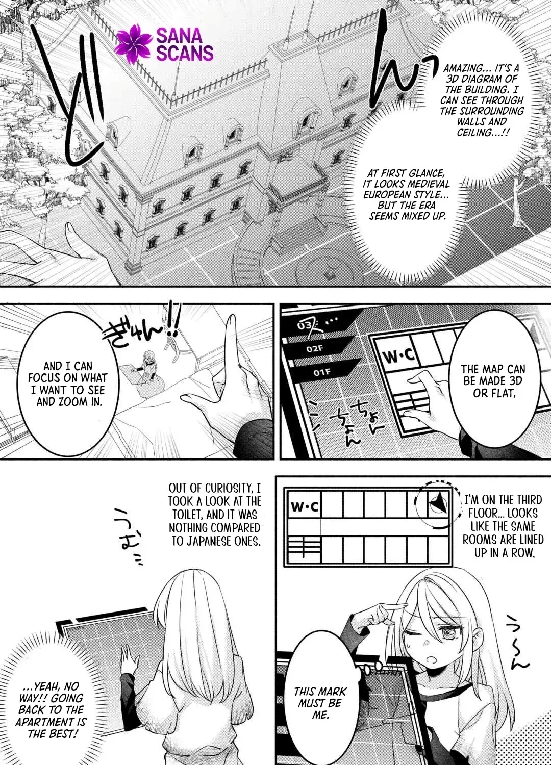 Jitaku Apato Ittou to Tomoni Isekai e: Sagesuma Rete ita Reijou ni Tensei (?) Shimashitaga, Jiyuu ni Ikiru Koto ni Shimashita Chapter 2 page 15