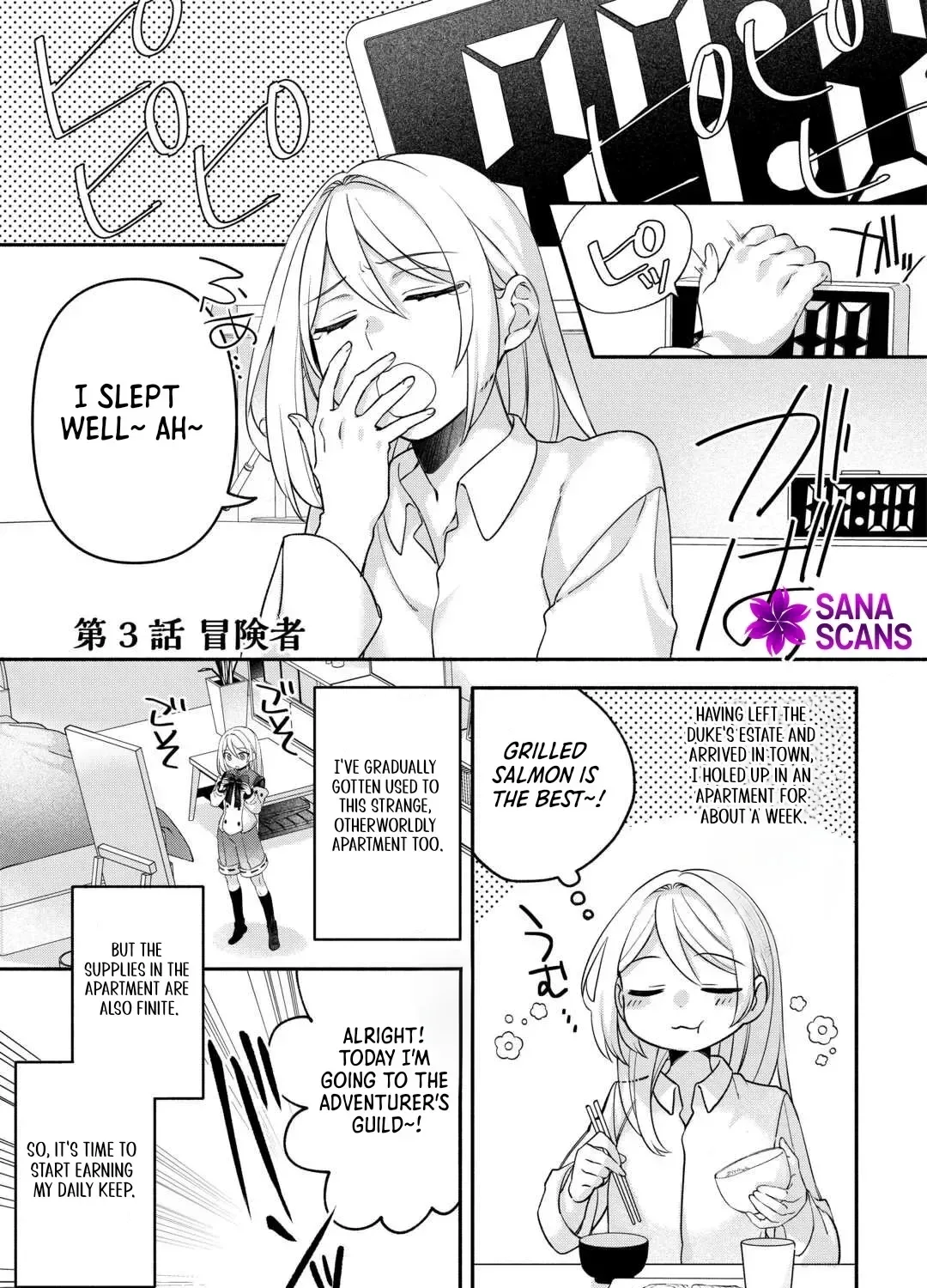 Jitaku Apato Ittou to Tomoni Isekai e: Sagesuma Rete ita Reijou ni Tensei (?) Shimashitaga, Jiyuu ni Ikiru Koto ni Shimashita Chapter 3 page 1
