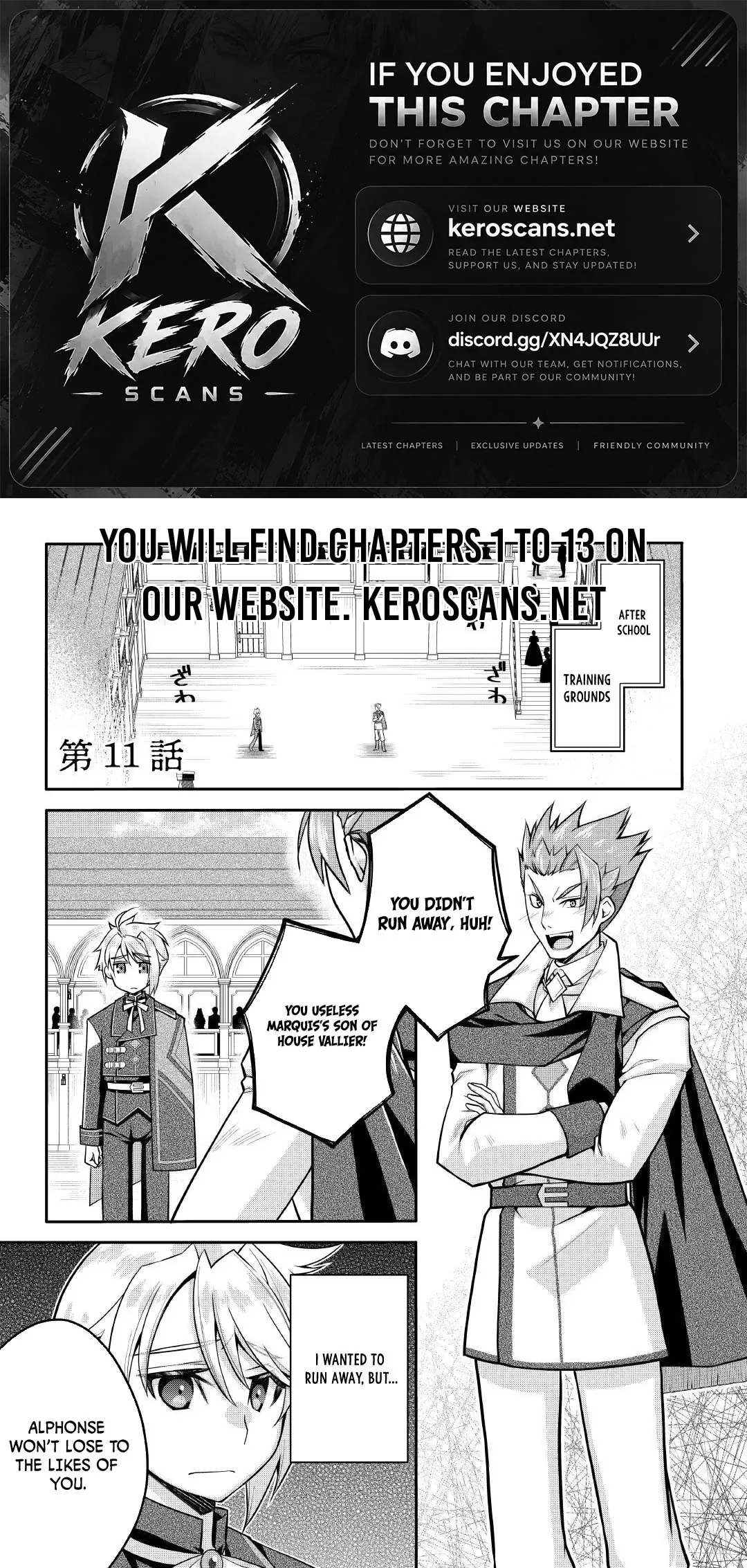 Joban de Bokorareru Kuzu Akuyaku Kizoku ni Tensei Shita Ore, Shinitakunakute Tsuyoku Nattara Shujinkou ni Kiraremashita Chapter 11.1 page 1