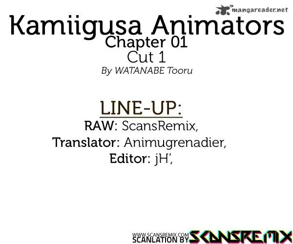 Kamiigusa Animators Chapter 1 page 1