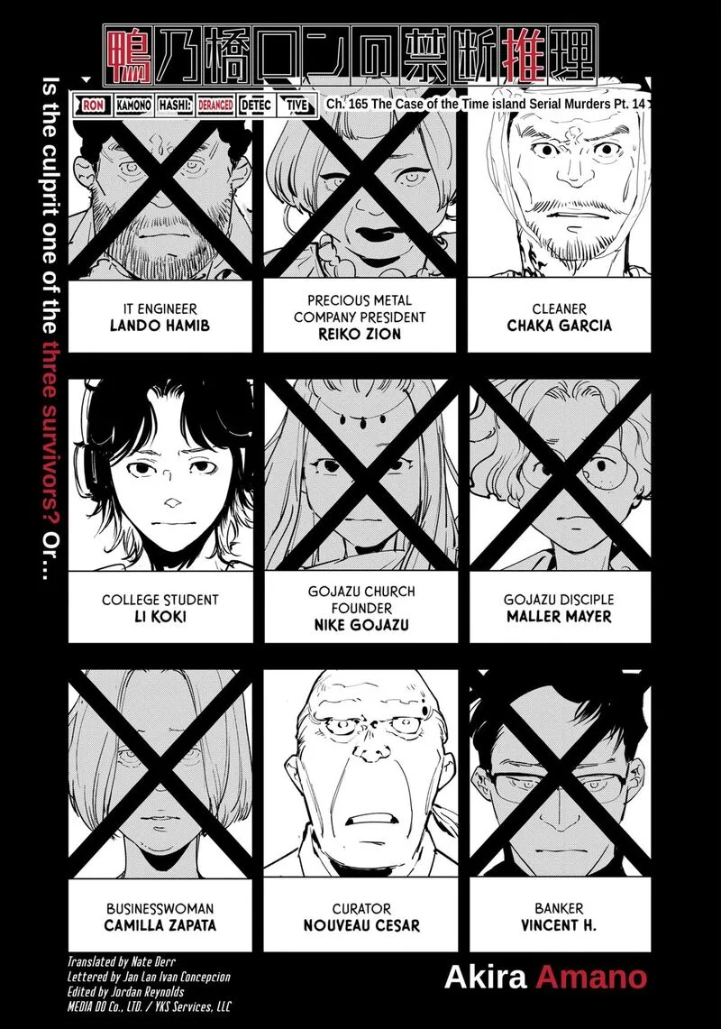Kamonohashi Ron no Kindan Suiri Chapter 165 page 1