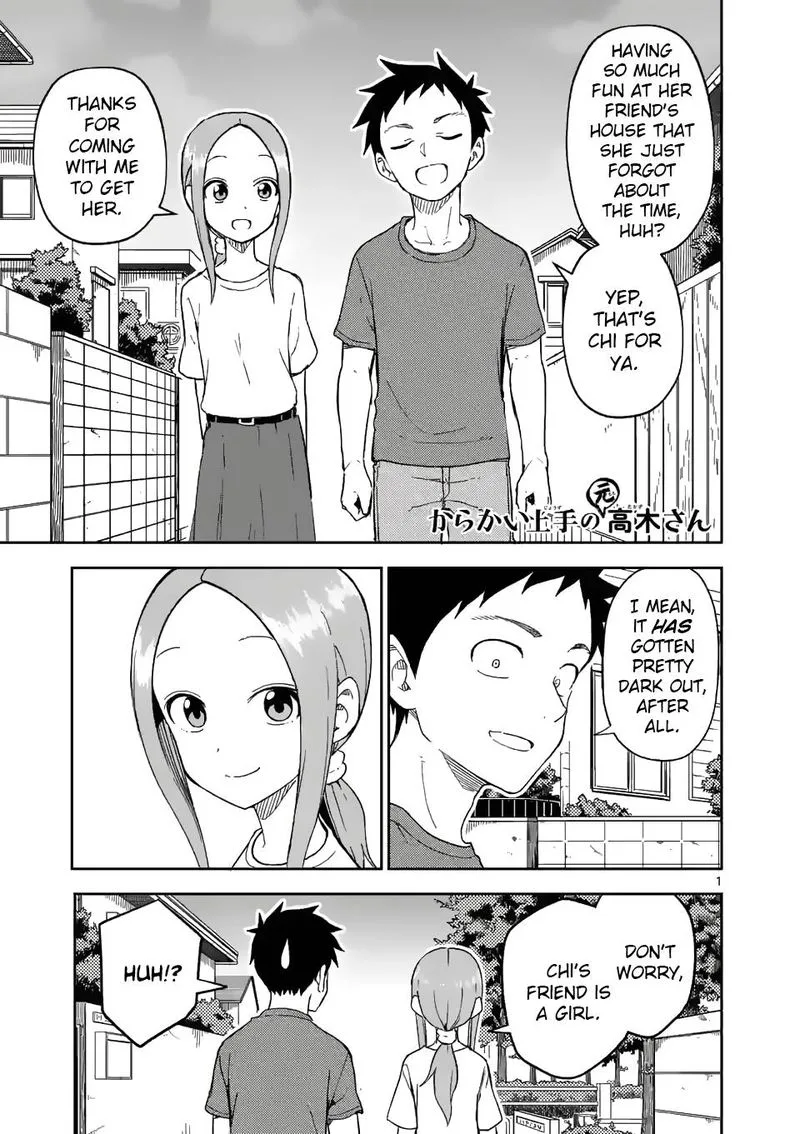 Karakai Jouzu no (Moto) Takagi-san Chapter 195 page 1