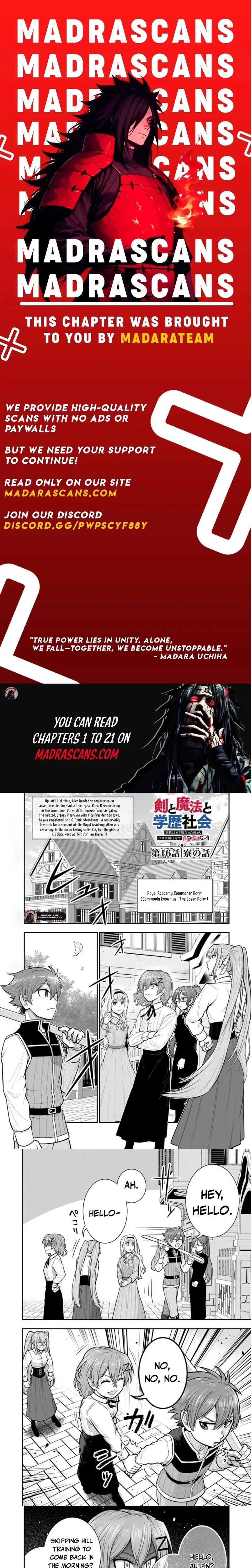 Ken to Mahou to Gakureki Shakai Chapter 16.1 page 1